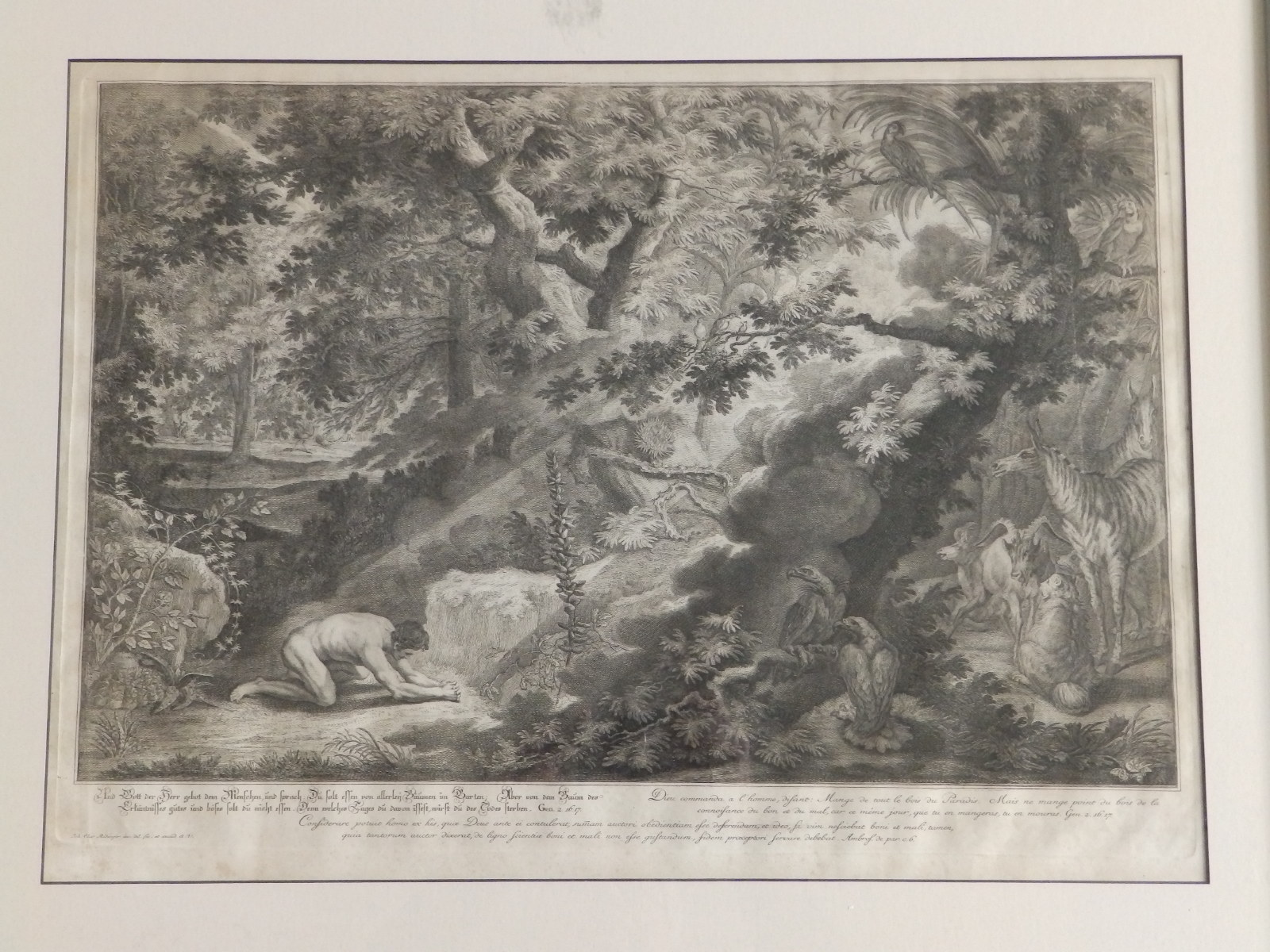 Johann Elias Ridinger (1698-1767) - Four black & white engravings from the Paradise set depicting - Image 7 of 12