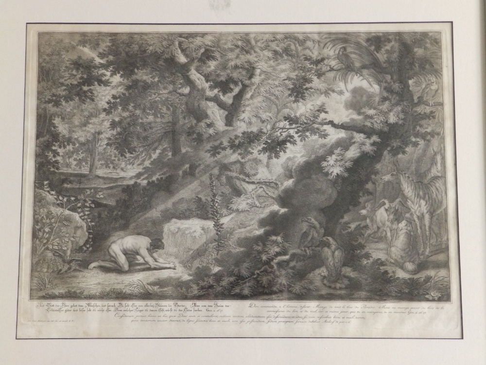 Johann Elias Ridinger (1698-1767) - Four black & white engravings from the Paradise set depicting - Image 8 of 12