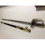 A Victorian naval Master at Arms sword in scabbard - E. Broad, Devonport.