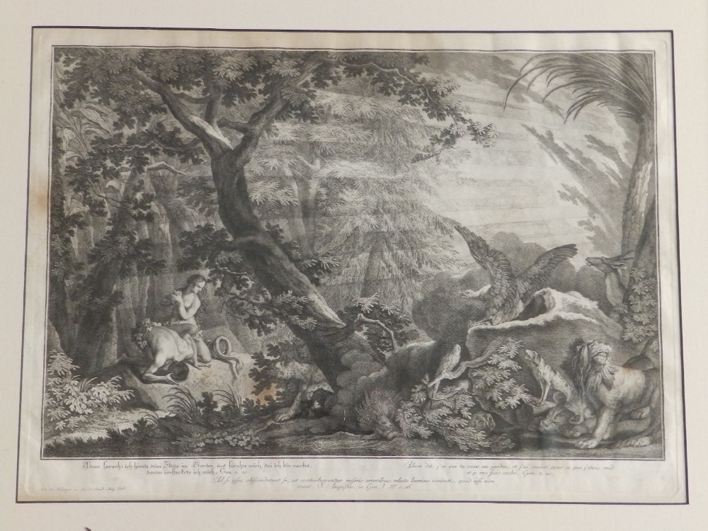 Johann Elias Ridinger (1698-1767) - Four black & white engravings from the Paradise set depicting - Image 10 of 12