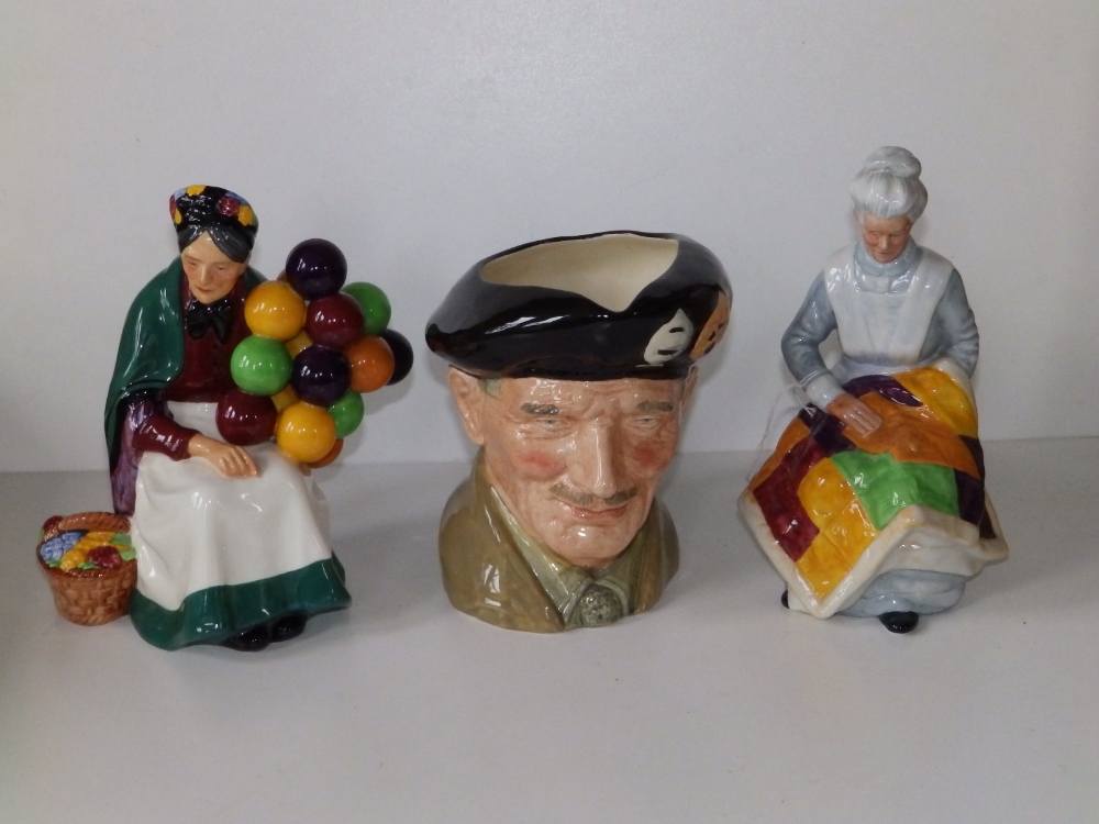 A Royal Doulton character jug - Monty D6202, Old Balloon Seller HN1315 (slight internal hairline