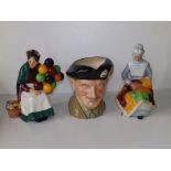 A Royal Doulton character jug - Monty D6202, Old Balloon Seller HN1315 (slight internal hairline