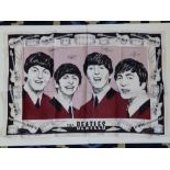 An Irish linen tea towel - 'The Beatles' - as new.