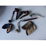 A collection of meerschaum and other pipes. (9)