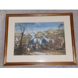 A coloured etching - 'The Battle of Culloden, April 16th 1746', 11.5" x 17".