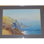 F. Lloyd - gouache with watercolour - On the South Devon Coast, signed, 10" x 14.5".