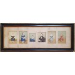 Caleb William Wing (1801-1875) - A group of six watercolour miniatures - Mr & Mrs White and their