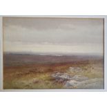 Charles E. Brittan - watercolour - Moorland scene, signed, 9.5" x 13.25".