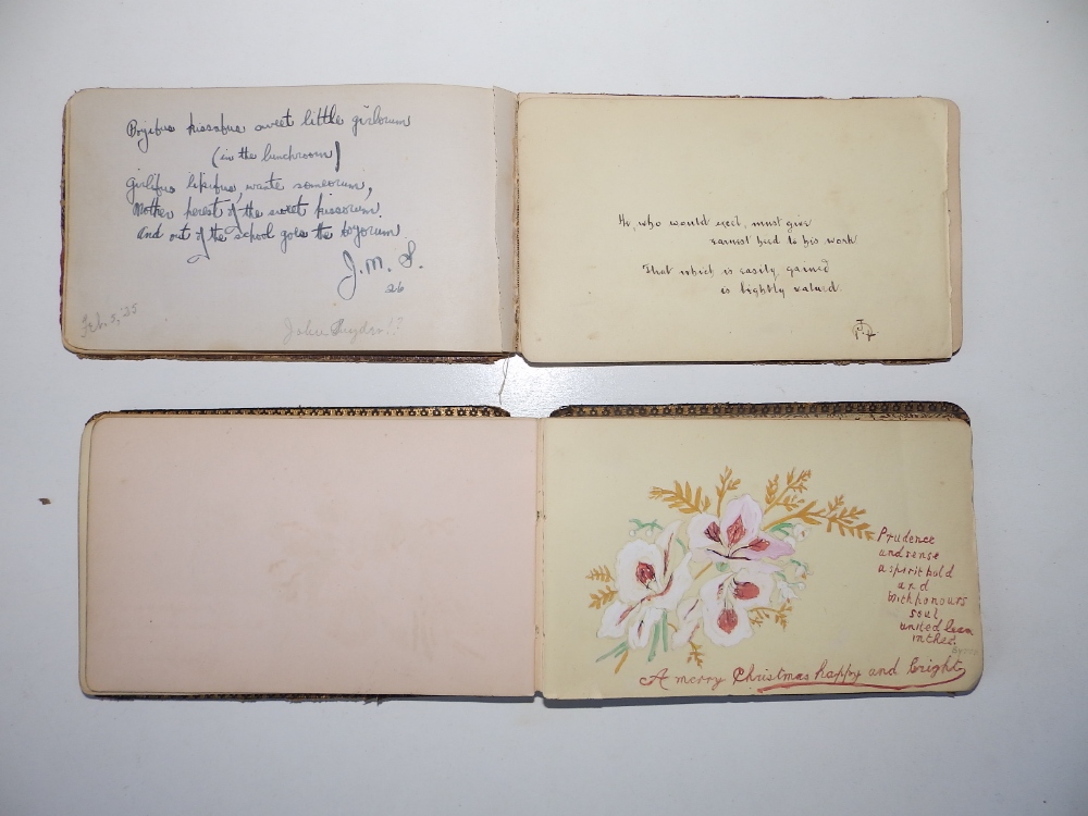 Five small early 20thC autograph albums containing poems, quotations and some drawings. - Image 5 of 5