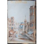 G. St. J. Smith - watercolour - 'Street in Alexandria', signed & dated 1916, 23" x 15".