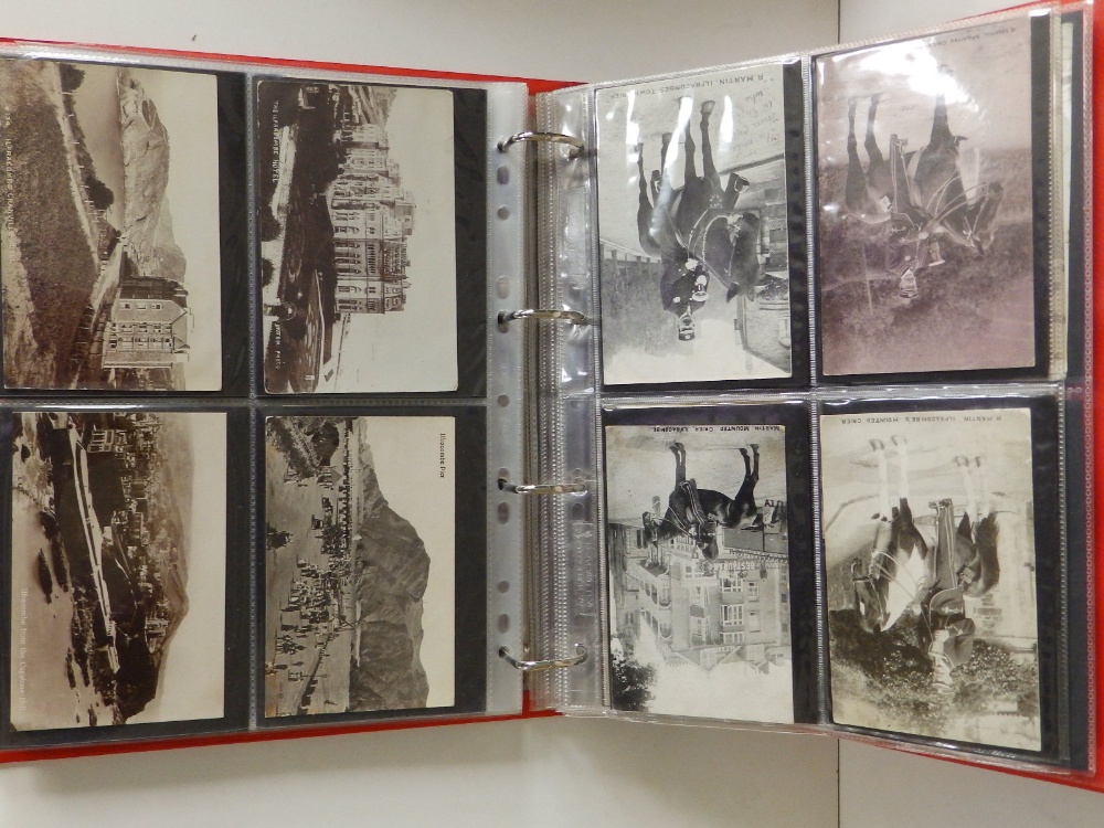 A plastic folder containing approximately 230 early 20thC photographic postcards depicting - Image 4 of 5