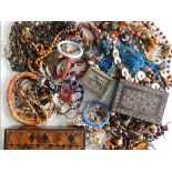 A large quantity of modern beads & costume jewellery.