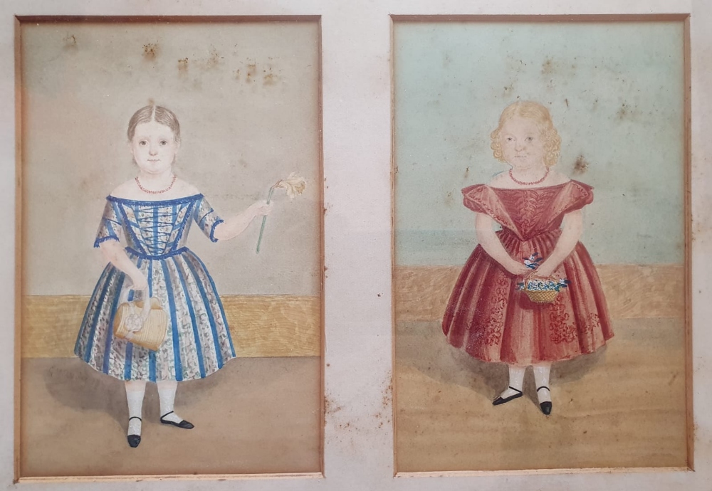 Caleb William Wing (1801-1875) - A group of six watercolour miniatures - Mr & Mrs White and their - Image 3 of 7