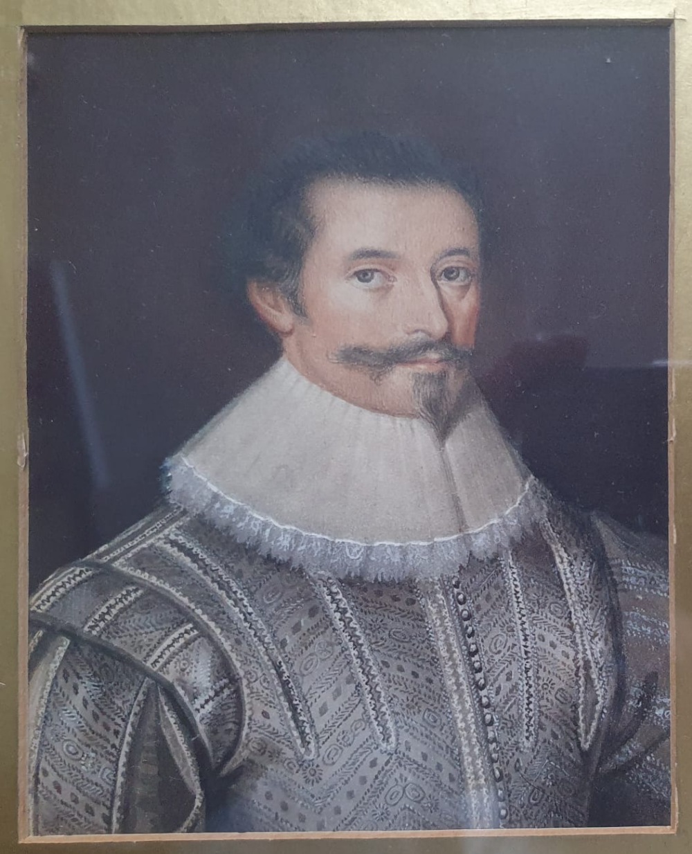 After Basire - Miniature painted portrait on paper of Sir Richard Beaumont of Whitley Hall, York (