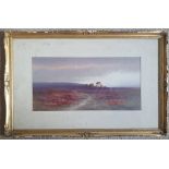 Charles E. Brittan - watercolour - Moorland scene, signed, 8" x 15.5".