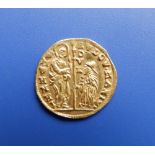 A Venetian gold ducat, 3.5g, 21.6mm maximum diameter.