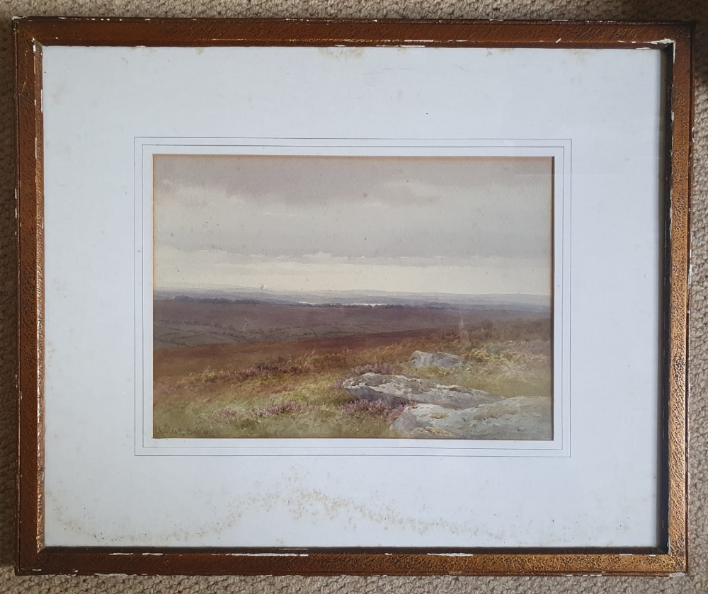 Charles E. Brittan - watercolour - Moorland scene, signed, 9.5" x 13.25". - Image 2 of 3