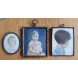 Phyllis Cooper (of Worthing) - three watercolour miniatures depicting young girls, including '