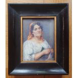 Marion Edith Hewkley (Mrs Sutherland Gill of Worthing) - watercolour miniature - 'Italian