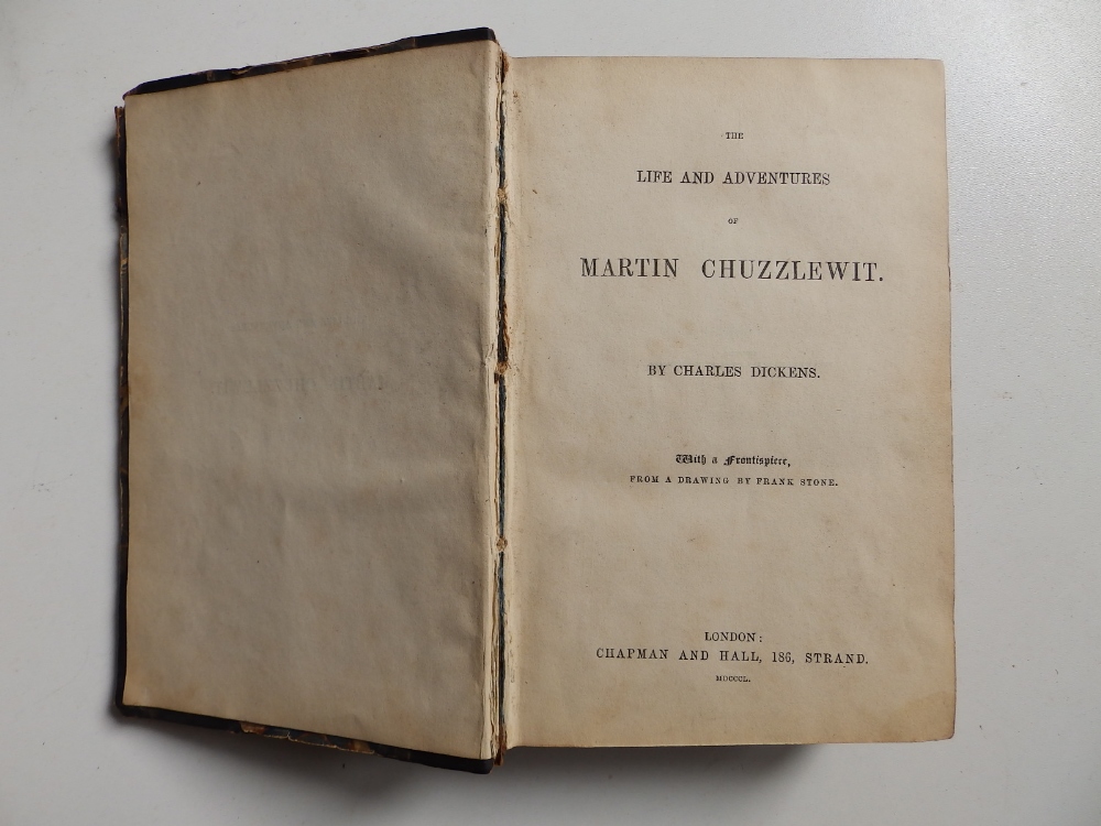 Charles Dickens - 'Martin Chuzzlewit', leather spine, 1849, 7.25" high. - Image 2 of 5