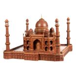 A large wooden model of the Taj Mahal, Width 45", Height 32". Viewing by prior arrangement.