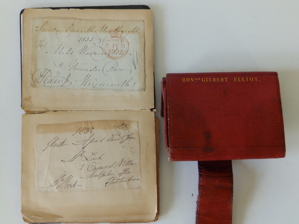 An autograph album containing eight early 19thC postal covers bearing Free Franked marks from the - Image 2 of 8