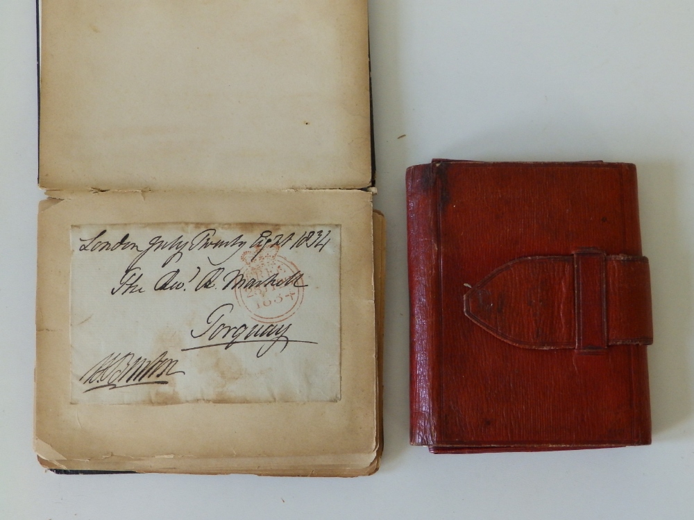 An autograph album containing eight early 19thC postal covers bearing Free Franked marks from the