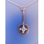 A 9ct gold amethyst & pearl pendant necklace.