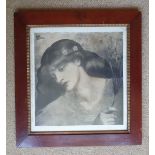 A print of a Pre-Raphaelite maiden from the studio of Frederick Hollyer - The Blessed Damozel', 17.
