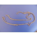 A 9ct gold rope link gurad chain, 58".