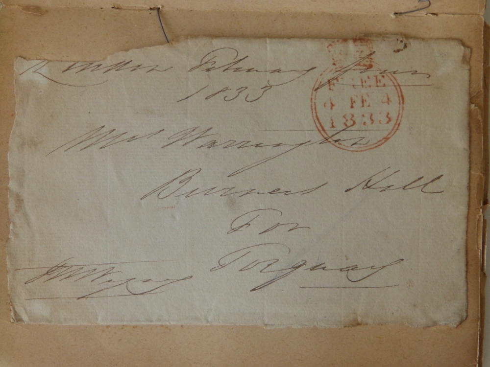 An autograph album containing eight early 19thC postal covers bearing Free Franked marks from the - Image 6 of 8