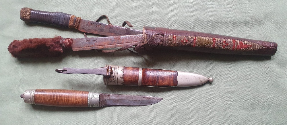 Two continental knives in sheaths, the longer 9.5". - Image 2 of 2