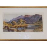 Albert Hartland (1840-1893) - watercolour - Llugg (Llugwy) Capel Curig, dated 1878, 6.5" x 13.5".