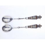 A pair of Doulton EP mounted salad servers. (2)