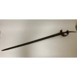 A 17thC Indo-Persian/Islamic sword with metal hilt, the blade engraved with some symbols, 48.5"