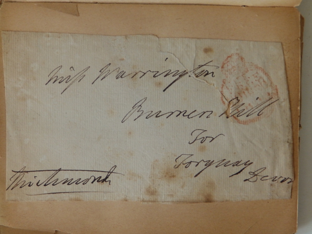 An autograph album containing eight early 19thC postal covers bearing Free Franked marks from the - Image 4 of 8
