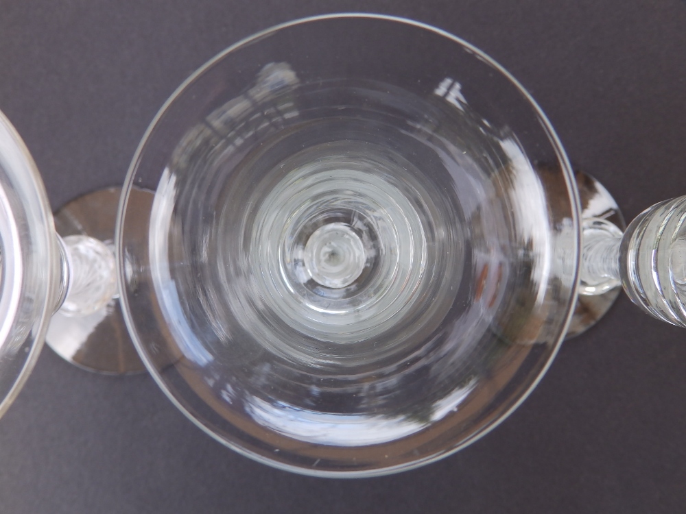 Three opaque twist wine glasses with single knop stems, 6.5". - Image 7 of 7