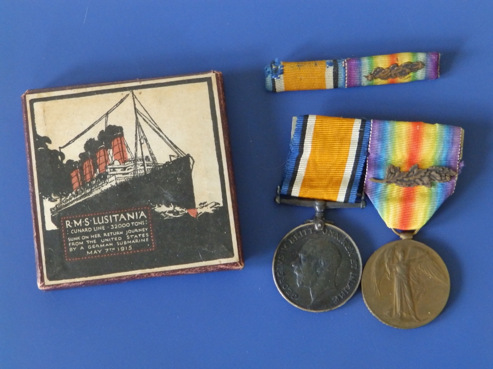 A WWI medal pair - War & Victory Medals with oak leaves awarded to 126672 Sjt. J. McCormick RE,