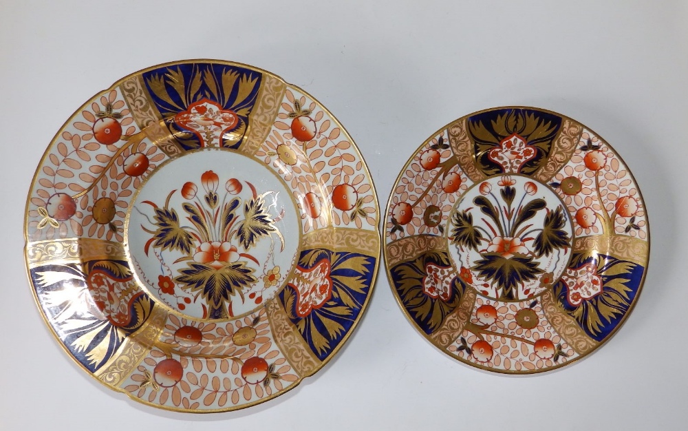 A Spode Stone China Japan pattern dish, 9.75" diameter and a matching tea plate - pattern number