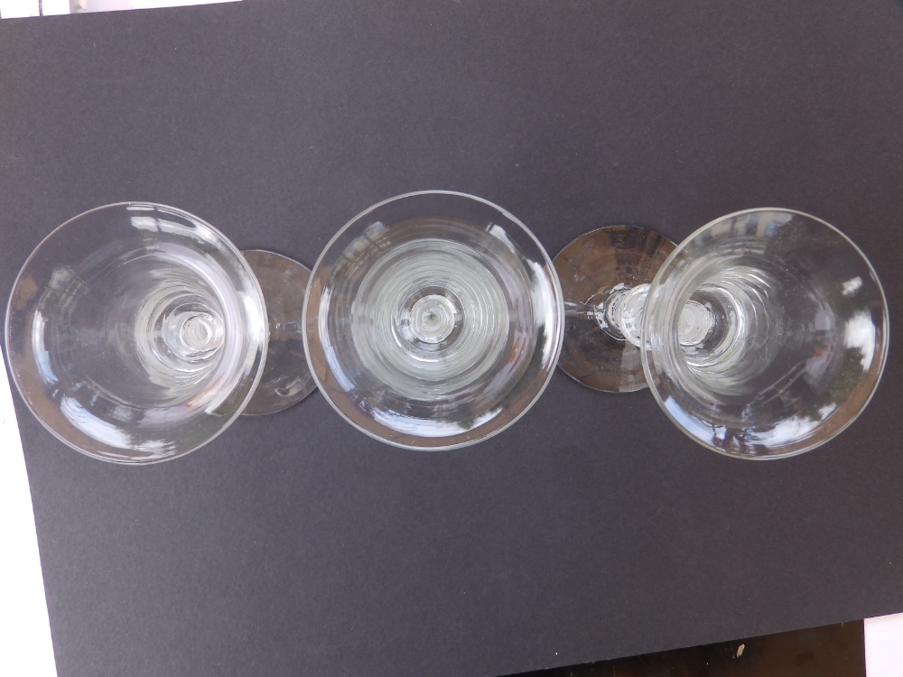 Three opaque twist wine glasses with single knop stems, 6.5". - Image 6 of 7