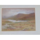 Charles Edward Brittan (1870-1969) - watercolour - Moorland lake scene, 6.75" x 9.5" - signature