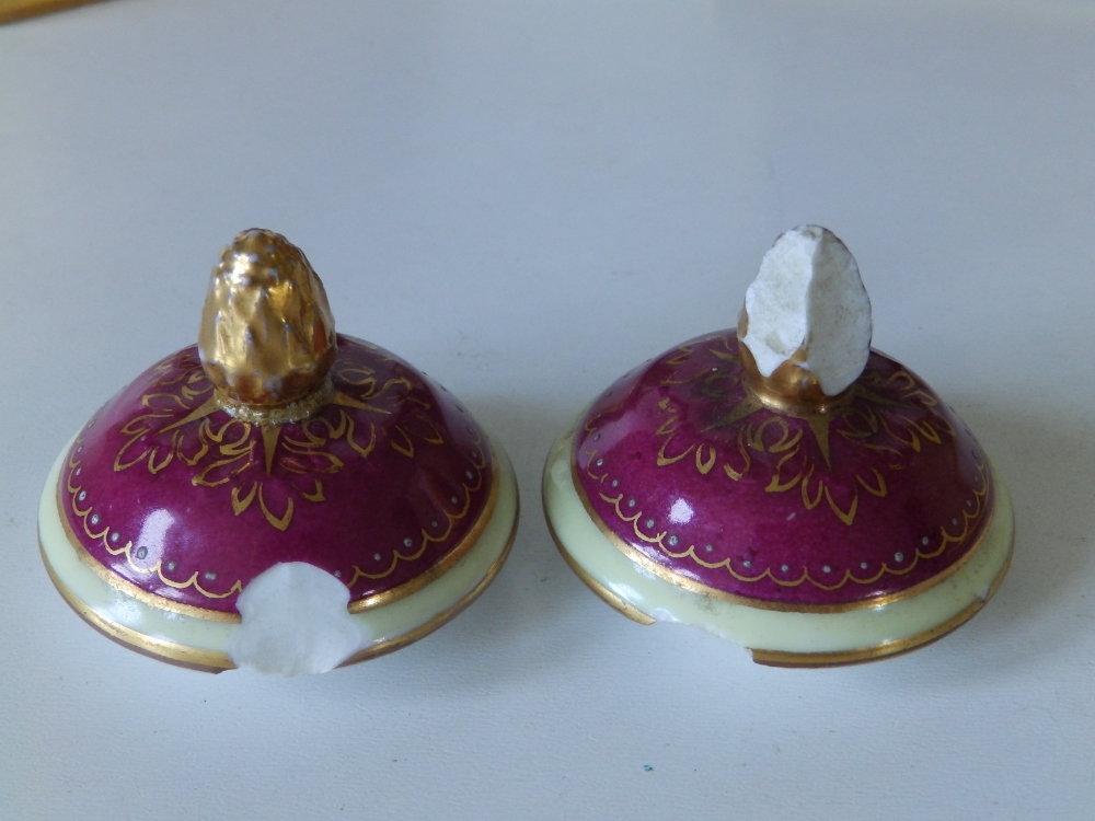 A pair of Vienna porcelain two-handled vases of urn shape on square pedestal bases, the sides - Image 12 of 14