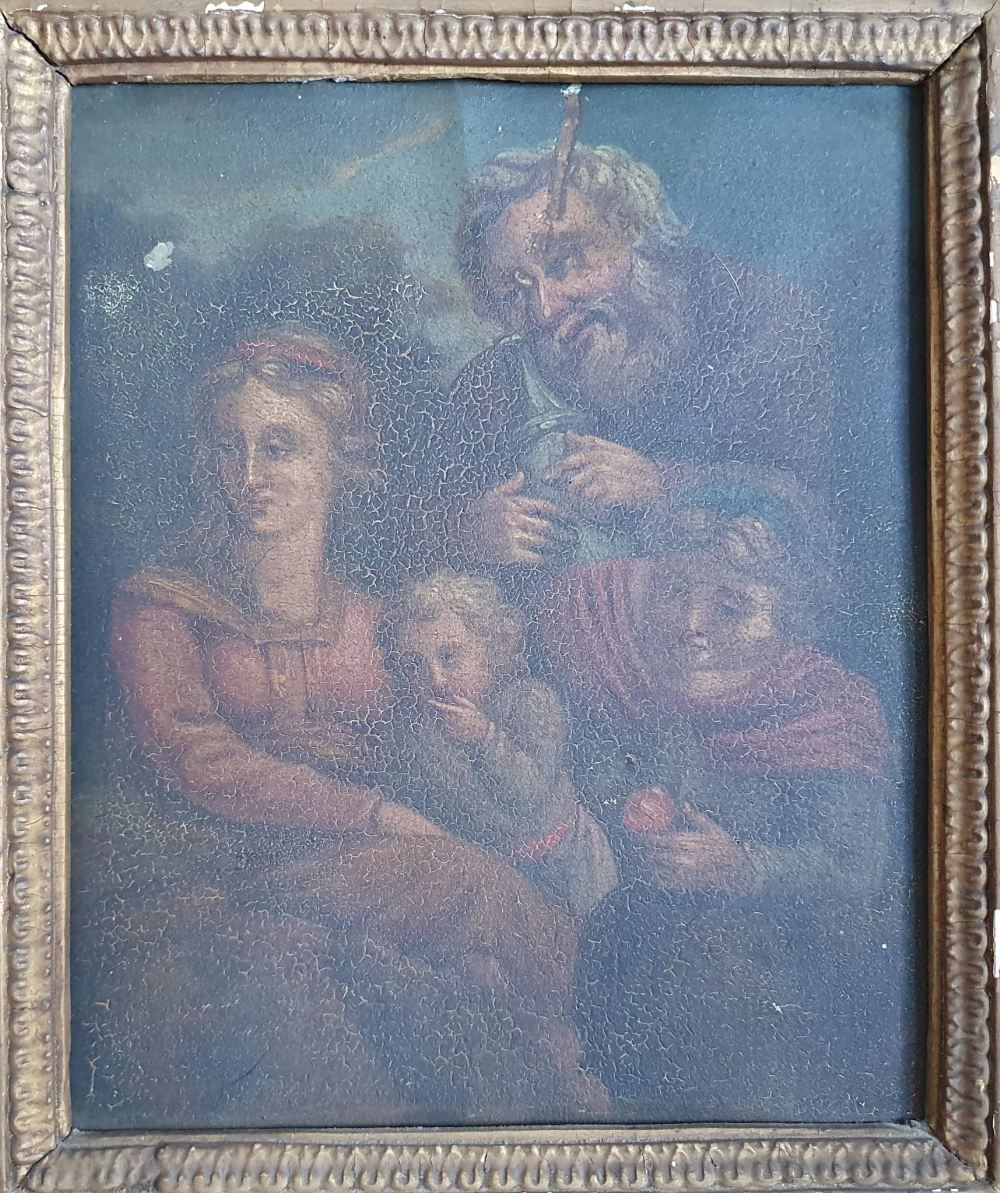 A pair of antique oils on metal - Figure studies, 9" x 7.5" in heavy giltwood frames. (2) - Image 3 of 3