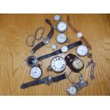 A collection of wrist & pocket watches - a/f.