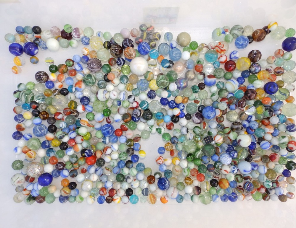 A large quantity of marbles - some old.