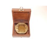 A 20thC Stanley nautical 'Natural Sine' brass portable compass, 3" across.