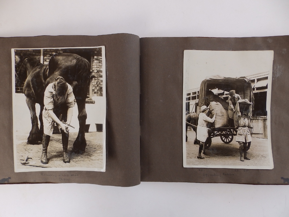 An early 20thC photo album showing Women's Land Army at work, circa 1917, two smaller albums - Image 4 of 10