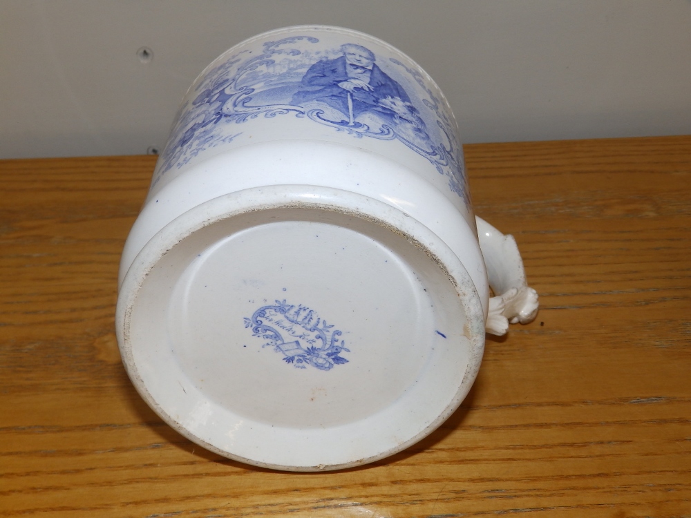 A large Copeland & Garrett Late Spode blue & white 'Sir Walter Scott' cup & pierced cover, 6.5" - Image 4 of 4