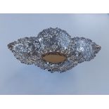 A late Victorian pierced silver oval sweetmeat dish - James Dixon & Son, Sheffield 1900, 7.2"