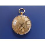 A Swiss 18K gold pocket watch by Julien of Geneva, subsidiary seconds - 2529 , 1.8" diameter - a/f